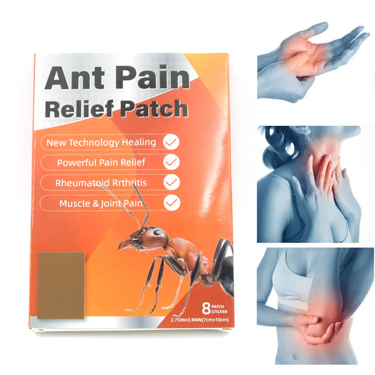 12559 Ant Pain Relief Patch - Pack of 8 Patches | Instant Relief from Muscular Pain & Joint Pain| Natural Pain Relief Patches | Powerful Pain Relief, No Side Effects