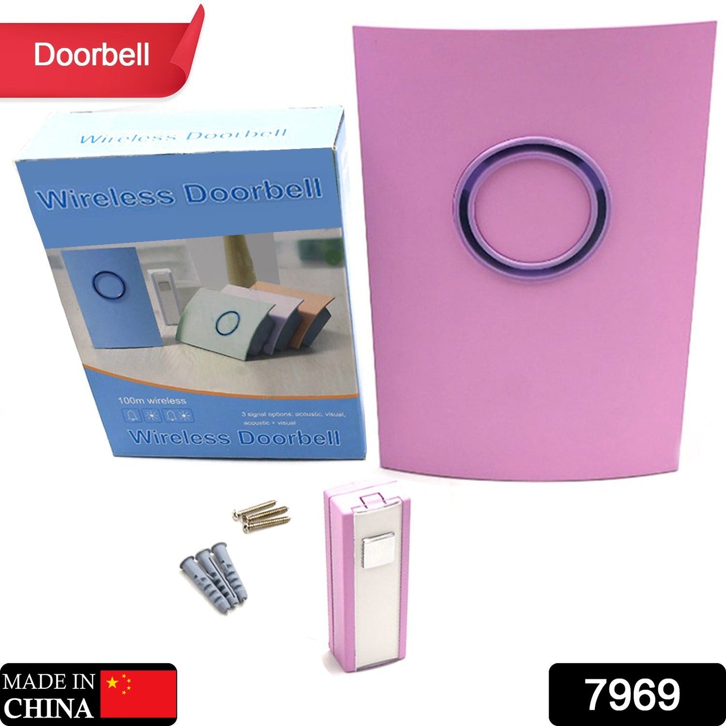 Wireless Doorbell Doorbell Button Wireless 100M Remote Waterproof Wireless Doorbell Many Tones & Ip44 Waterproof Door Bell For Home