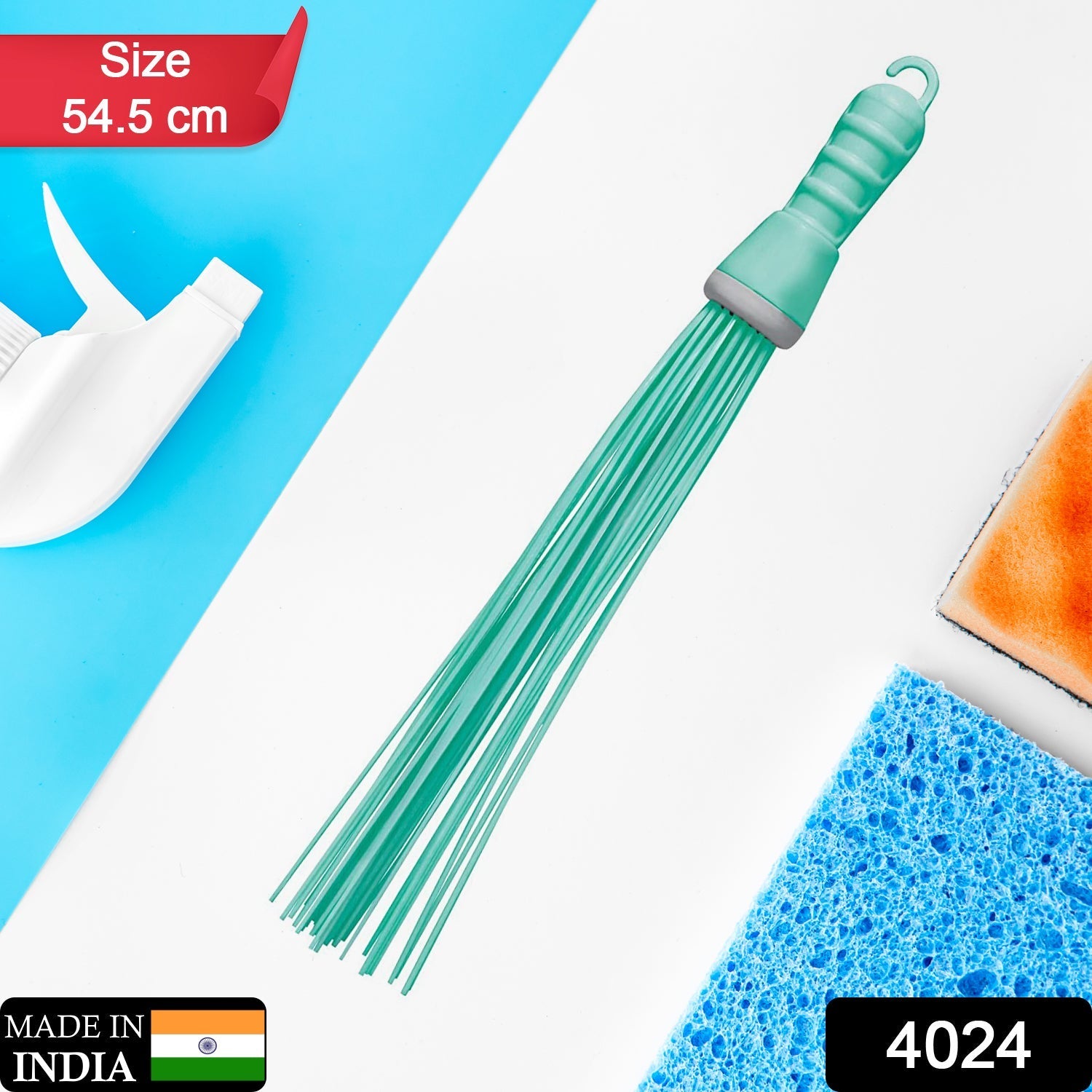 4024 Plastic Hard Bristle Broom for Bathroom Floor Cleaning and Scrubbing, Wet and Dry Floor Cleaning Primerce