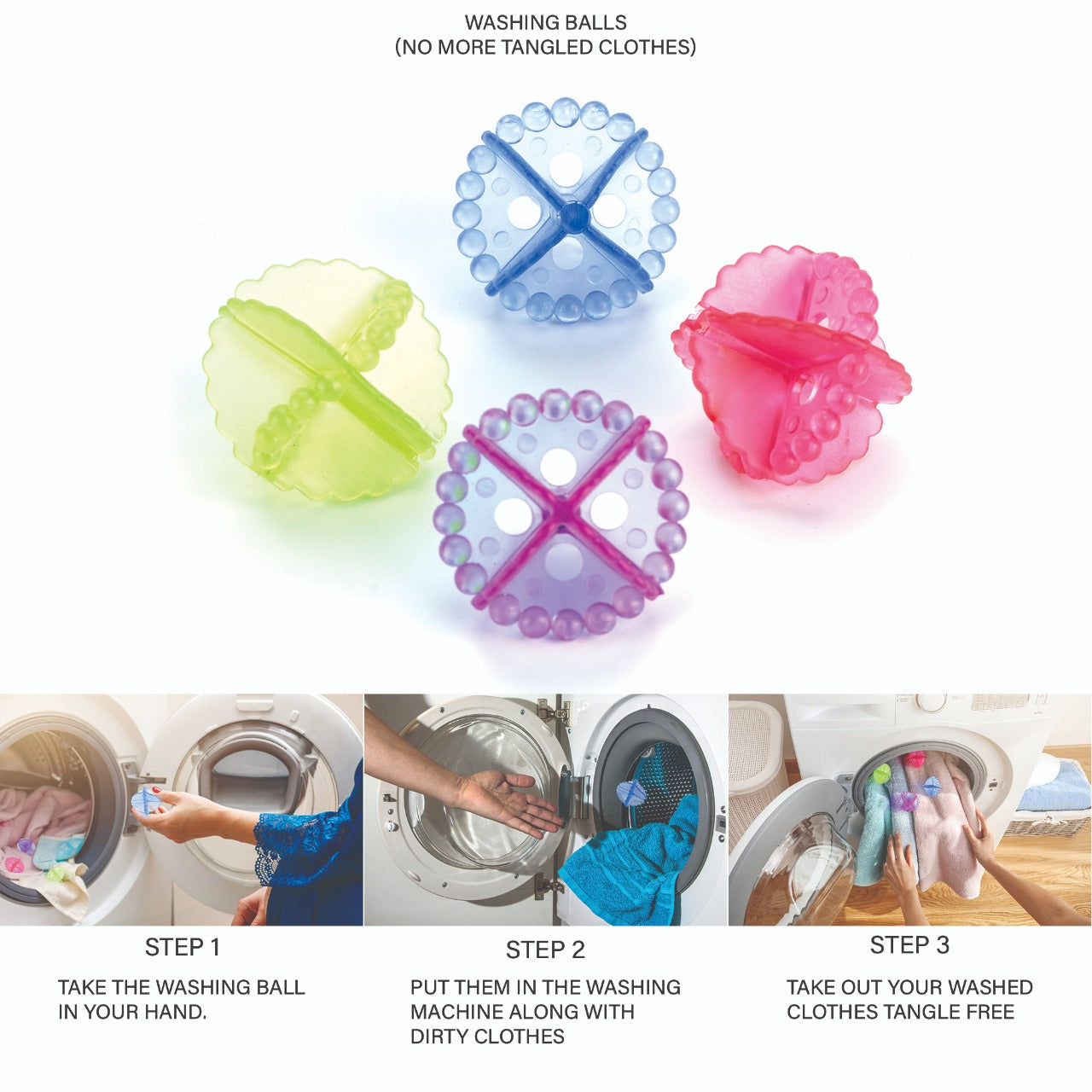 Laundry Washing Ball, Wash Without Detergent (4Pcs)